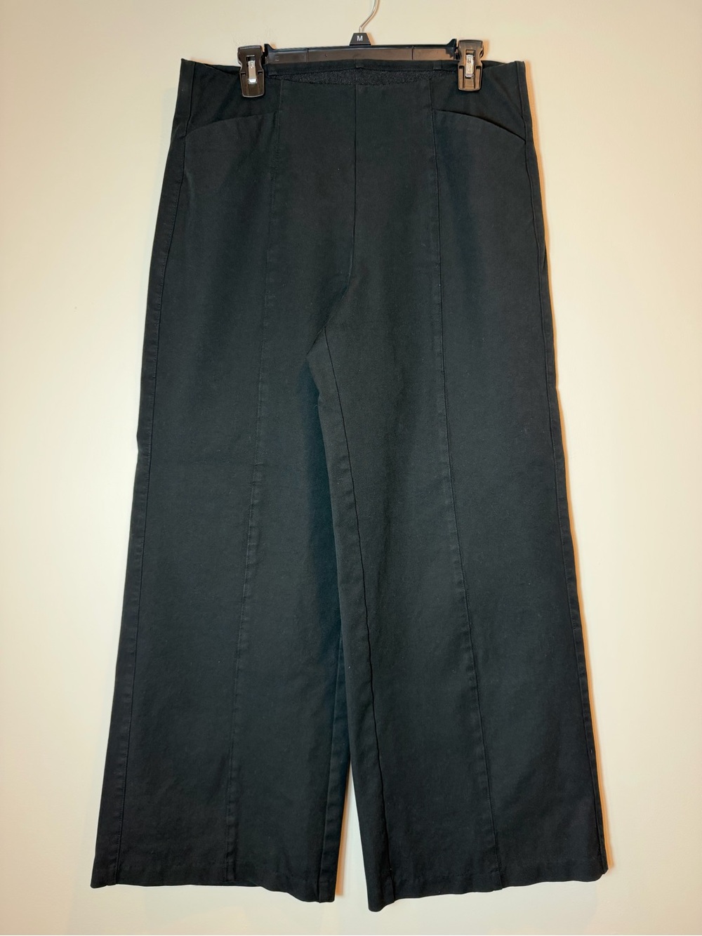 Old Navy High Rise Wide Leg Pull On Pants Black Jack Size L